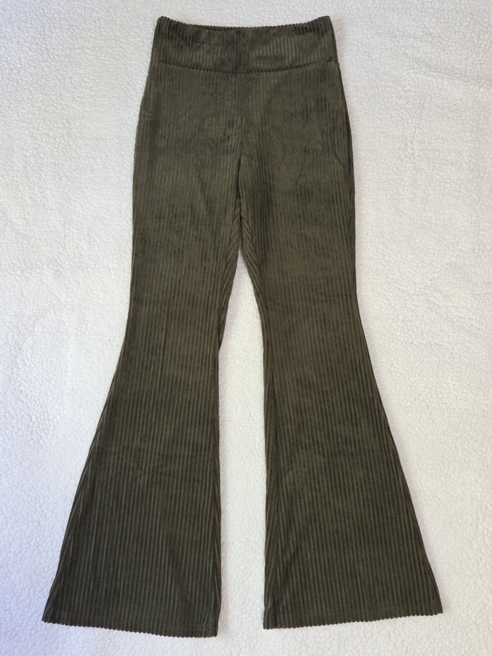 Ribbed Flare Leggings Lounge Pants Dark Green Derek Heart